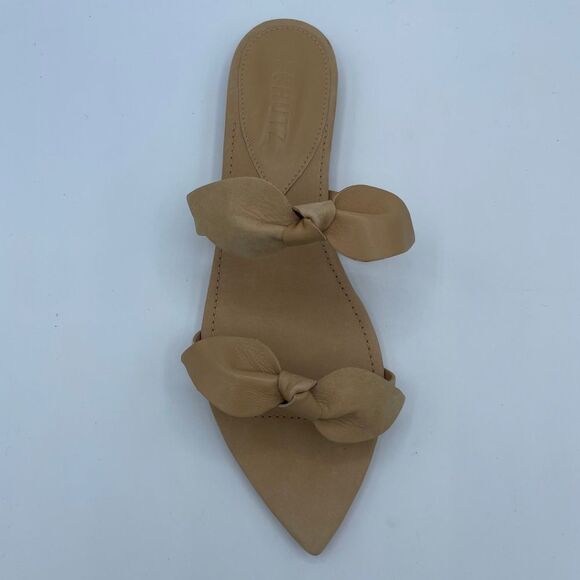 Schutz Bow Flat Leather Sandals NIB 7.5 - Picture 7 of 10